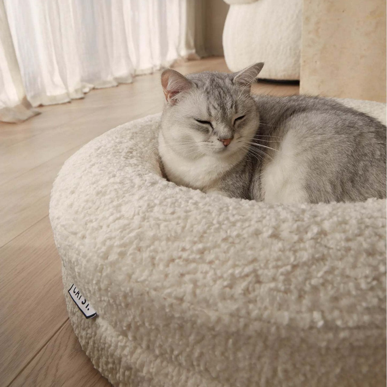 Solid Color Leisure Round Pet Bed For Home Use